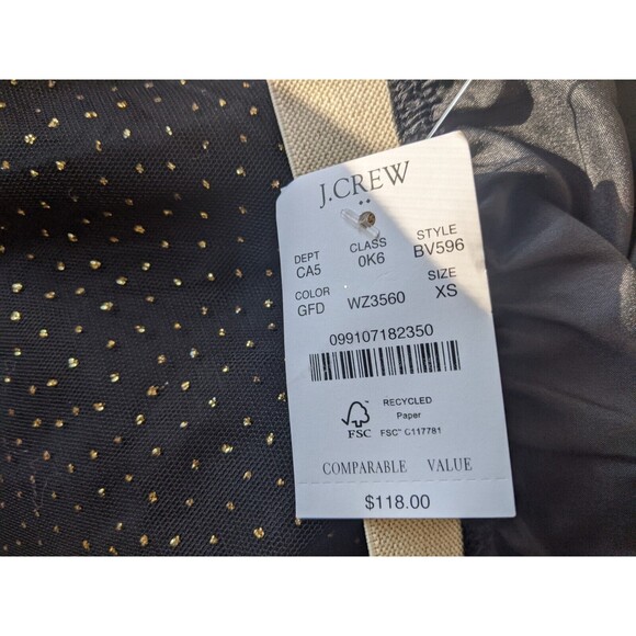 J. Crew Midi Skirt Sparkle Polka Dot Pull On Size XS - Picture 10 of 11